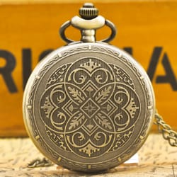 vintage steampunk pocket watch necklace flip top quartz gift for men and women