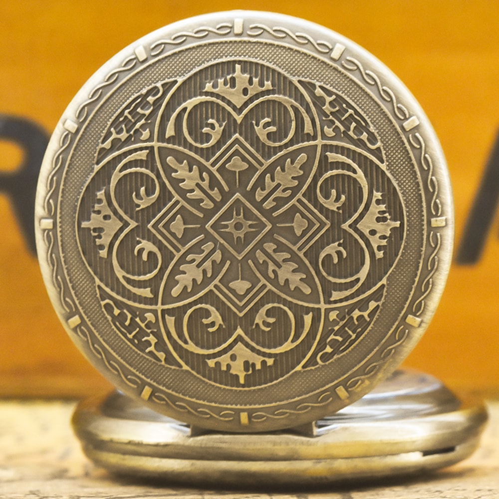 Vintage Steampunk Pocket Watch Necklace Flip Top Quartz Gift for Men and Women