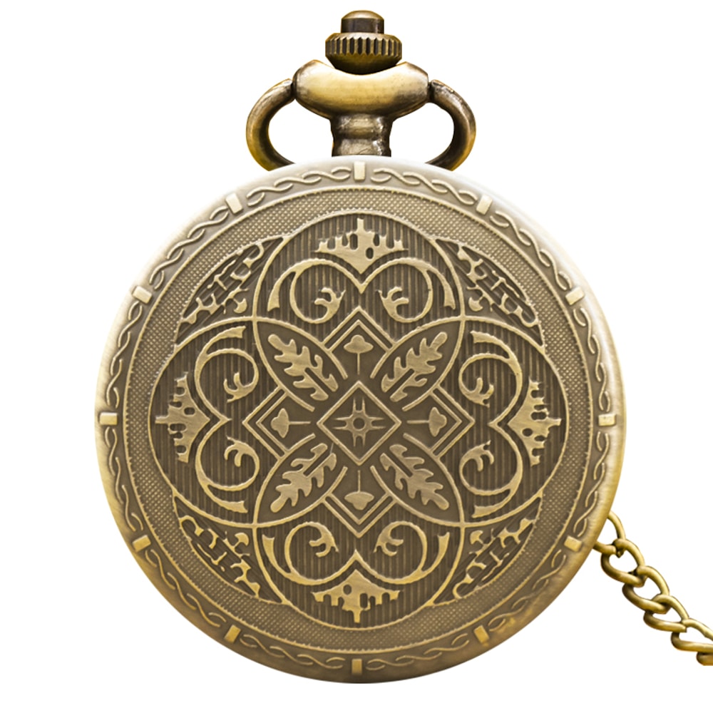 Vintage Steampunk Pocket Watch Necklace Flip Top Quartz Gift for Men and Women
