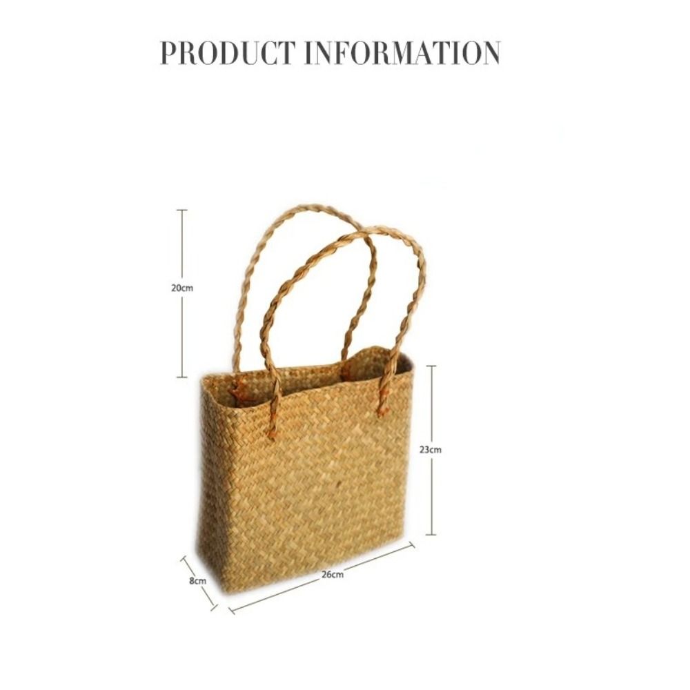 Summer Woven Straw Tote Bag Large Capacity Shoulder Handbag for Beach Travel Shopping