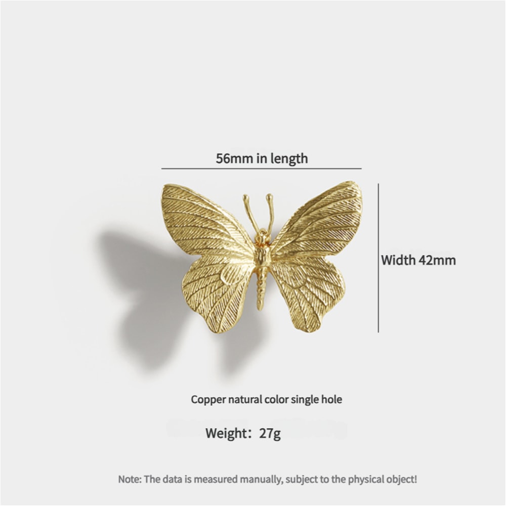 Modern Brass Butterfly Cabinet Handles For Wardrobe Kids Room Furniture 4