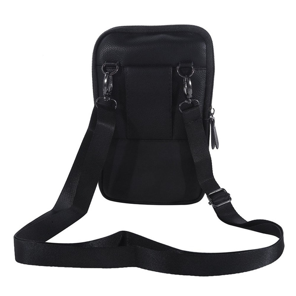 Leather Waist Bag for Men Crossbody Phone Holder Compact Outdoor Travel Belt Bag