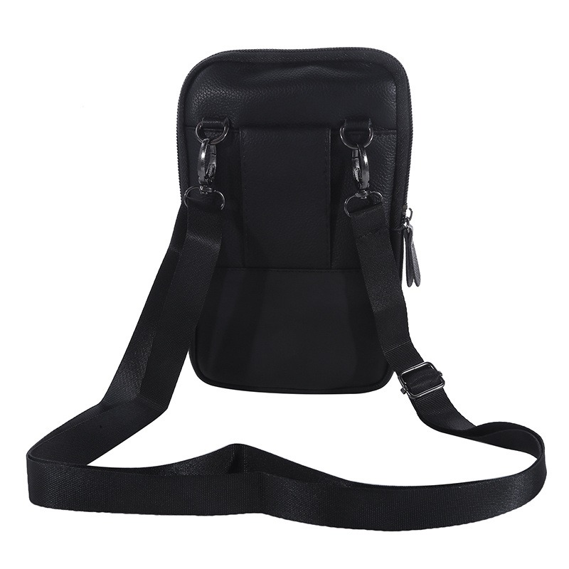 Leather Waist Bag for Men Crossbody Phone Holder Compact Outdoor Travel Belt Bag