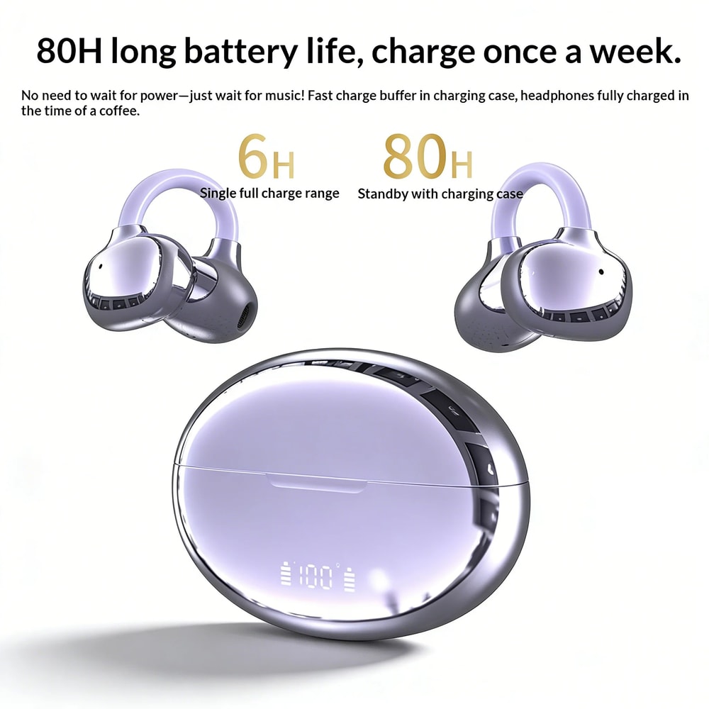 Invisible ClipOn Bluetooth Headphones With Noise Cancelling Long Battery Life 2