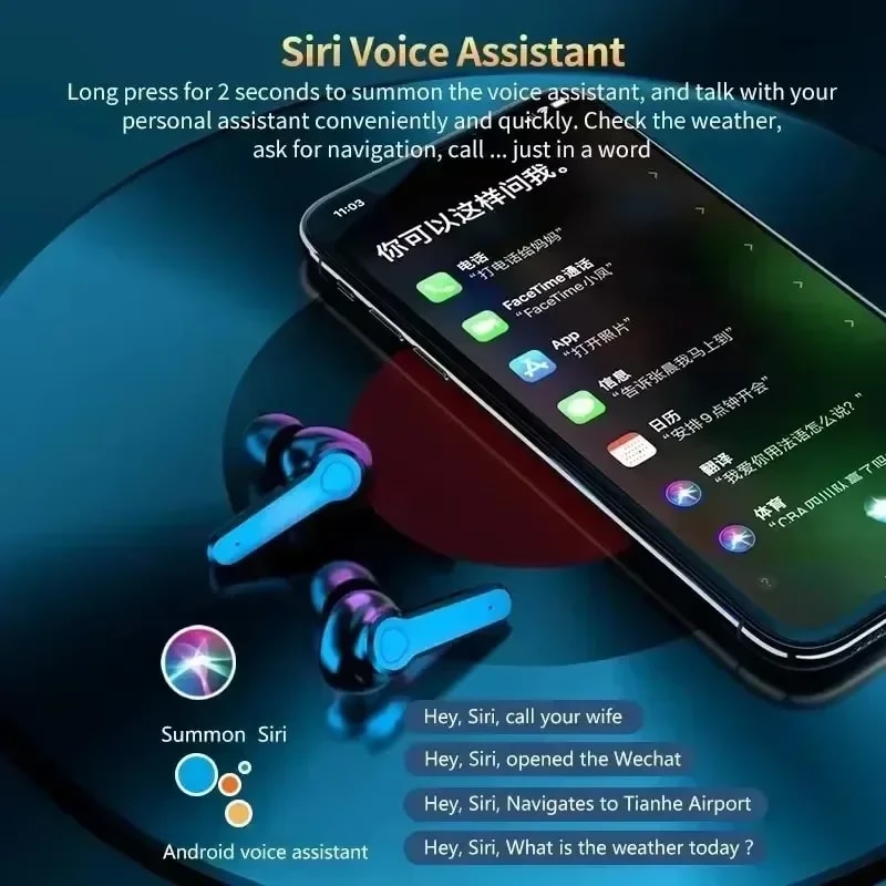 TWS Bluetooth Earbuds with Digital Display and Touch Control High Fidelity Wireless Headphones