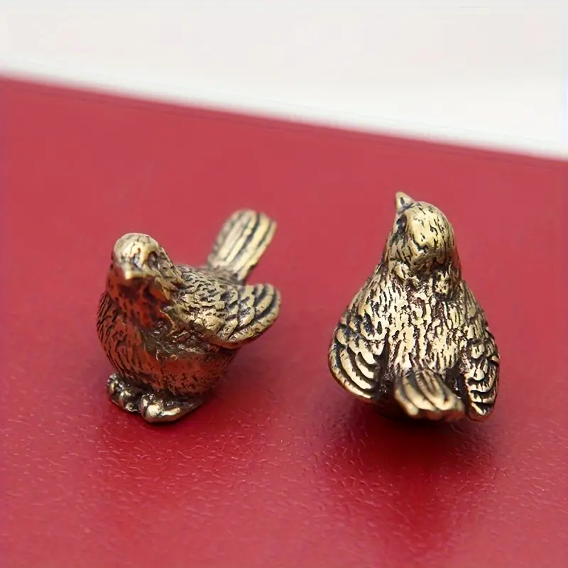 Elegant Brass Sparrow Tea Pet Figurine For Tea Rituals And Home Decor 0