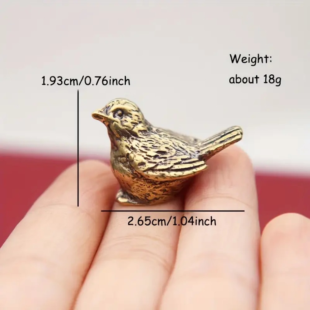 Elegant Brass Sparrow Tea Pet Figurine For Tea Rituals And Home Decor 2