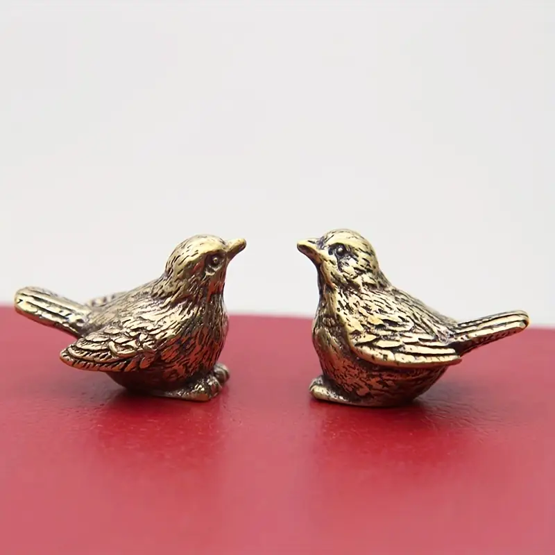 Elegant Brass Sparrow Tea Pet Figurine For Tea Rituals And Home Decor 5
