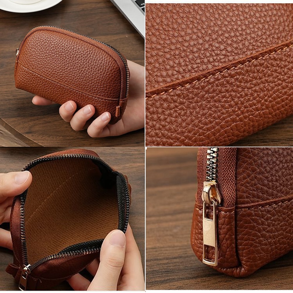 Vintage Mini Coin Purse Key Holder Pouch With Zipper Small Card Wallet 3