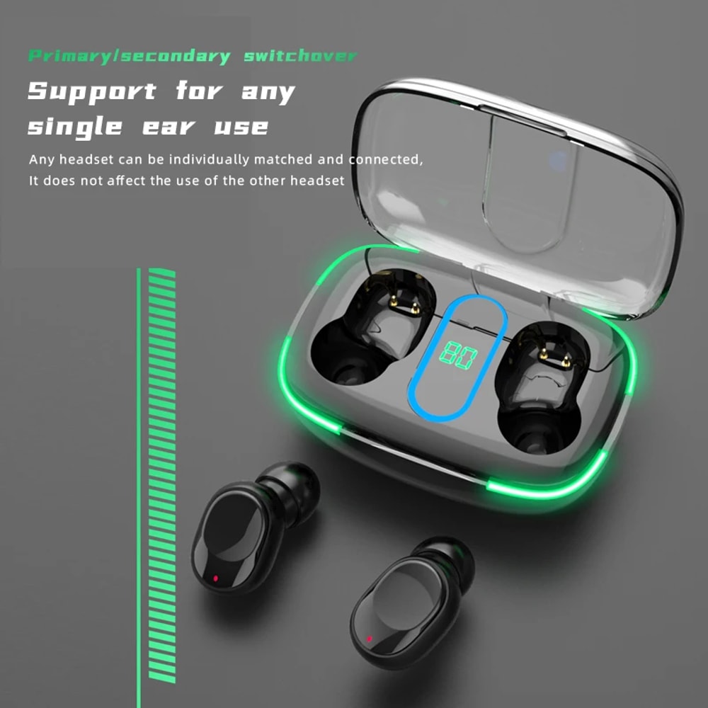 Wireless Bluetooth Earbuds Deep Bass Waterproof TWS Headset for Sports and Calls