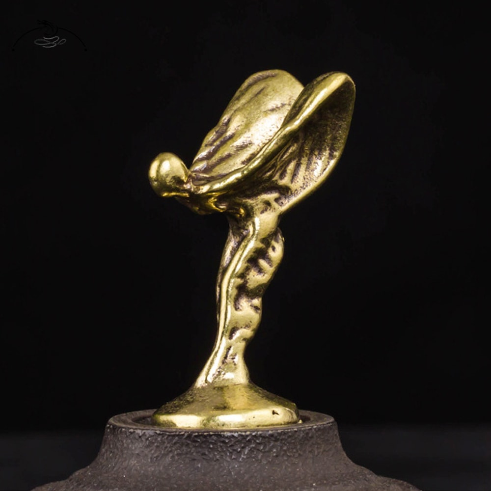 Vintage Copper Figurine Mini Trophy Statue Desk Decor Sculpture 0