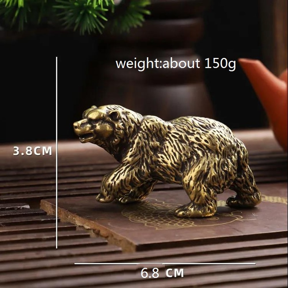 Vintage Brass Polar Bear Figurine Handmade Copper Animal Statue Home Decor 1