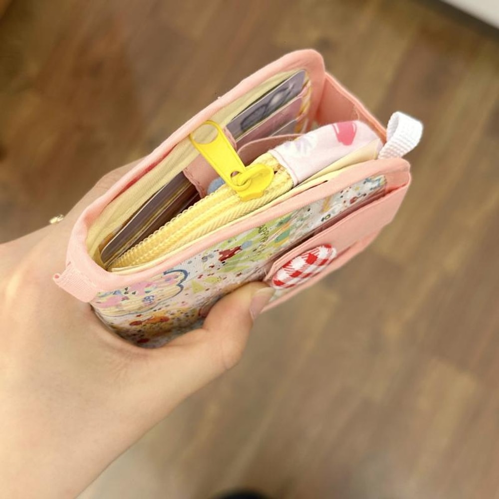 Cartoon Canvas Mini Wallet With Multi Layer Card Holder Slim Coin Purse 0