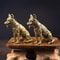 Lucky Feng Shui Dog Statue Brass Guardian Puppy Fortune Decor