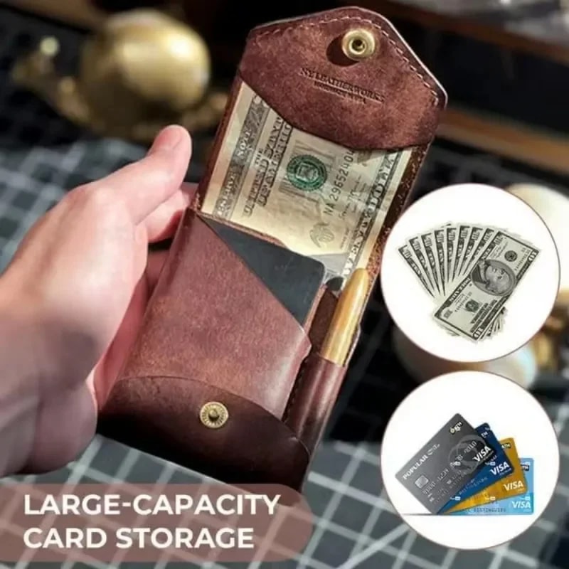 Slim Genuine Leather Wallet Compact Card Holder With Coin Pocket 1
