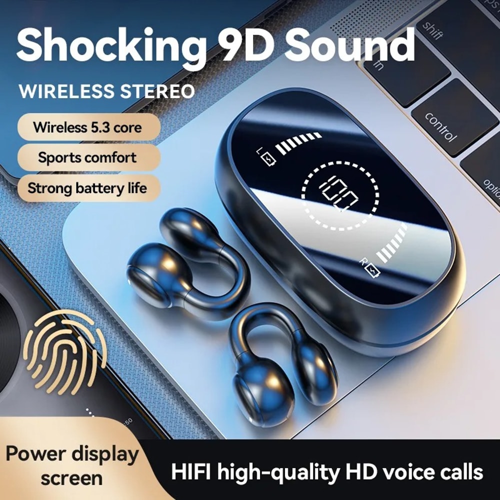 Open Ear Clip Wireless Earbuds With Bluetooth HiFi Stereo Sports Headphones 1