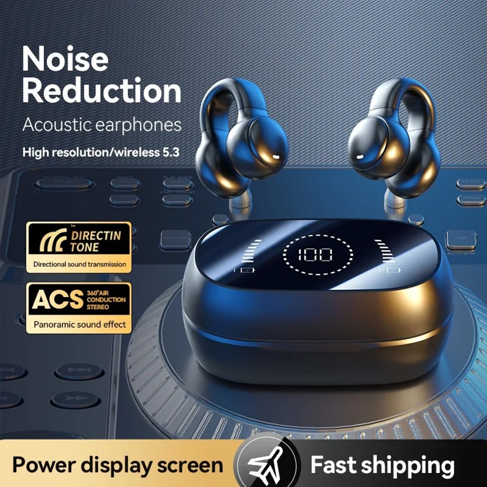 Open Ear Clip Wireless Earbuds With Bluetooth HiFi Stereo Sports Headphones 2
