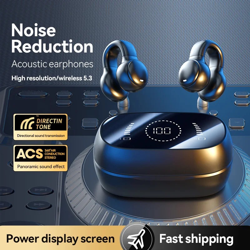 Open Ear Clip Wireless Earbuds With Bluetooth HiFi Stereo Sports Headphones 2