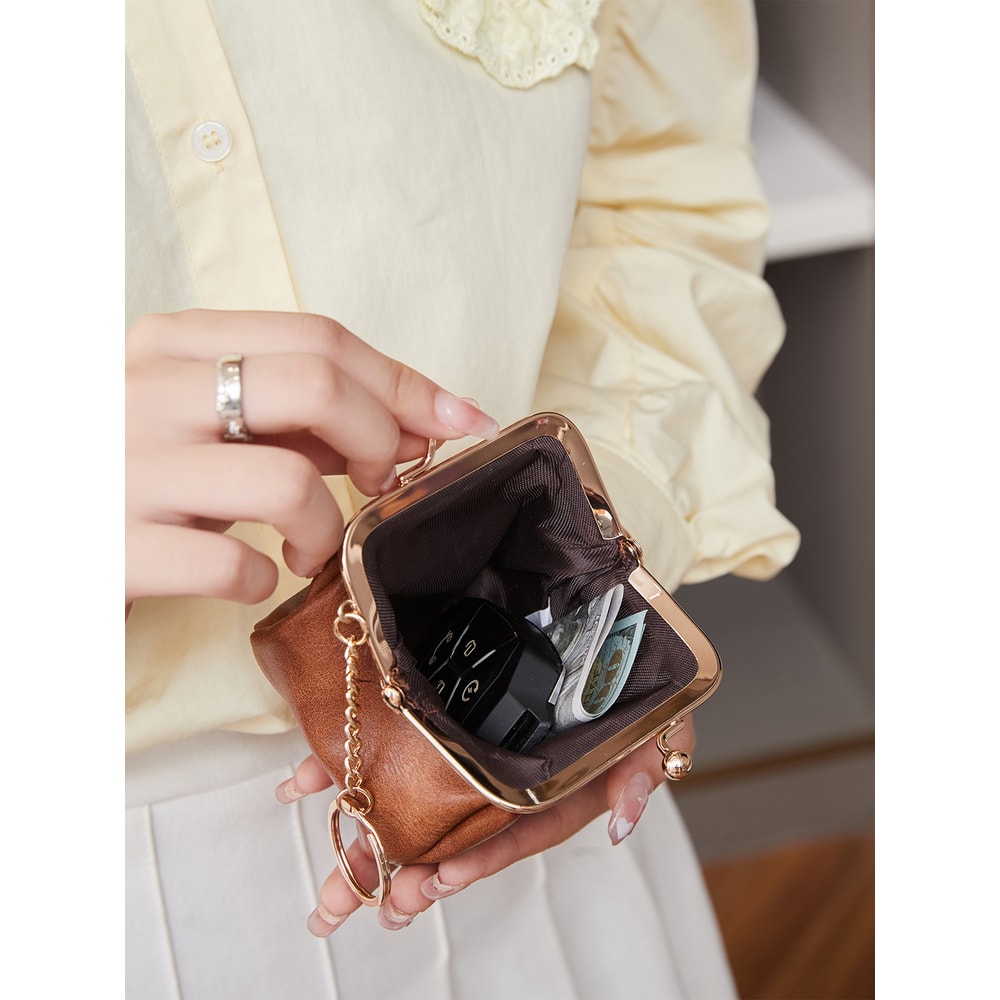 Retro Mini Lock Clip Coin Purse Cute Key Holder Wallet For Women And Girls 3