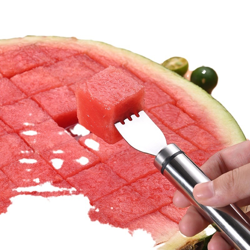 Stainless Steel Watermelon Cutter Slicer Fork Tool For Easy Fruit Serving 4