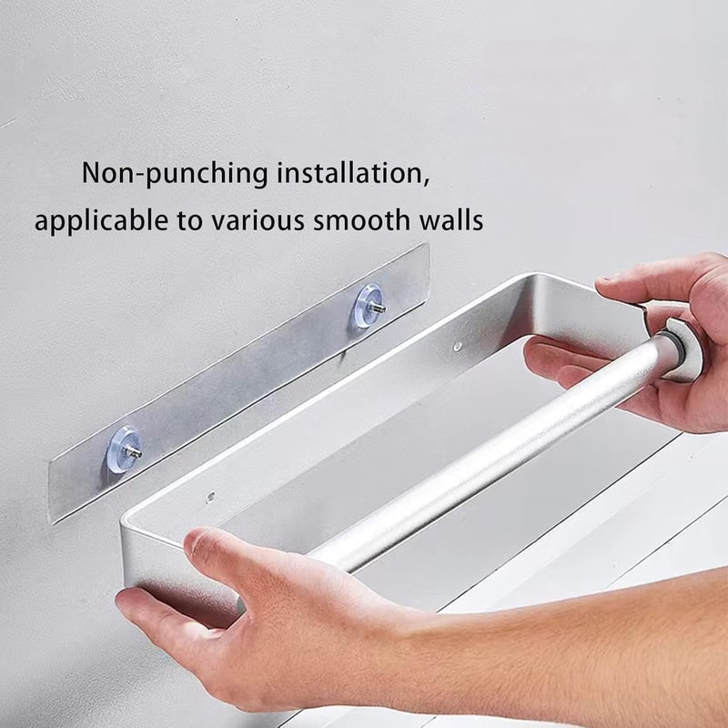 Stainless Steel Wall Mounted Paper Towel Holder Self Adhesive Kitchen Roll Organizer 2