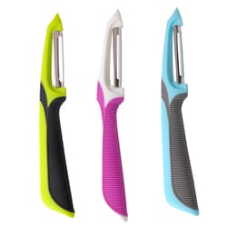 multi-function stainless steel vegetable peeler with ergonomic grip