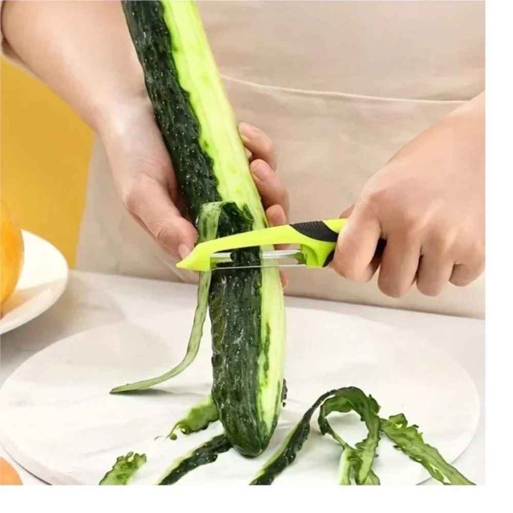 Multi-Function Stainless Steel Vegetable Peeler with Ergonomic Grip