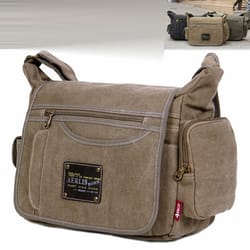 vintage canvas crossbody messenger bag for men travel shoulder satchel