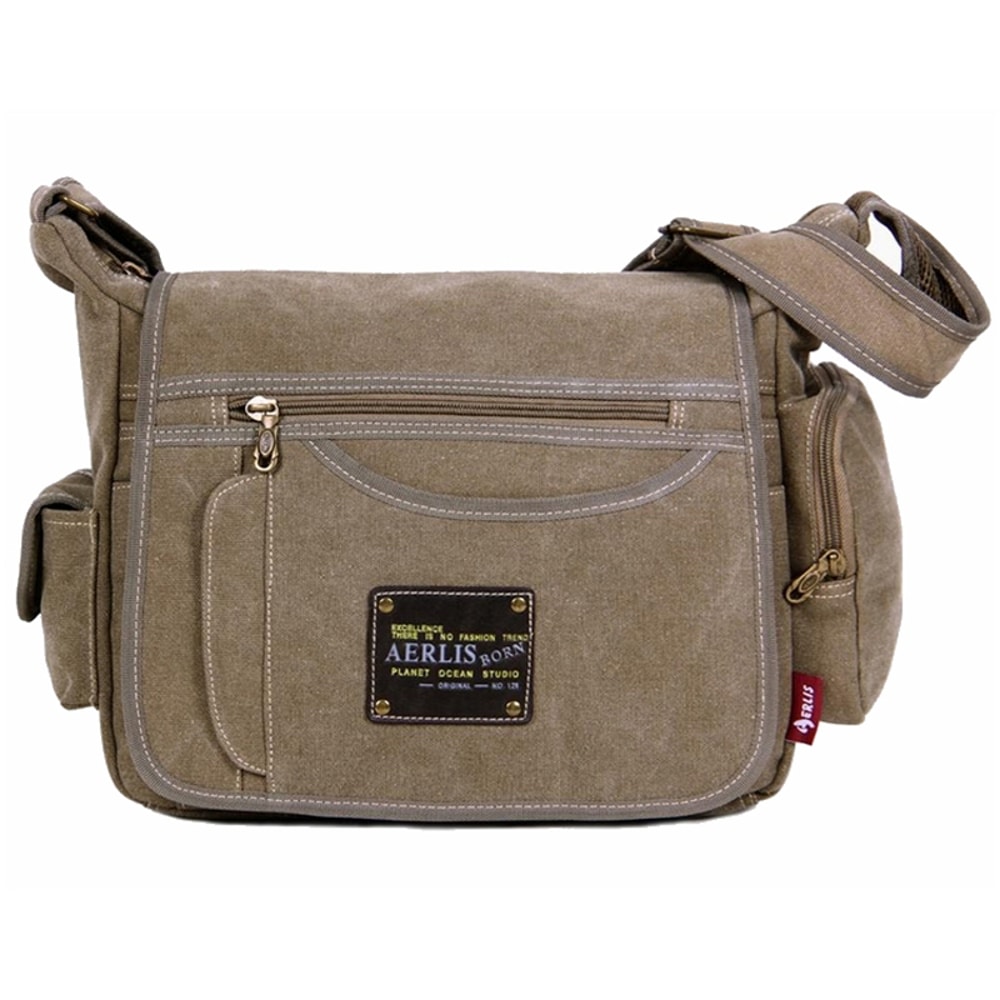 Vintage Canvas Crossbody Messenger Bag For Men Travel Shoulder Satchel 3