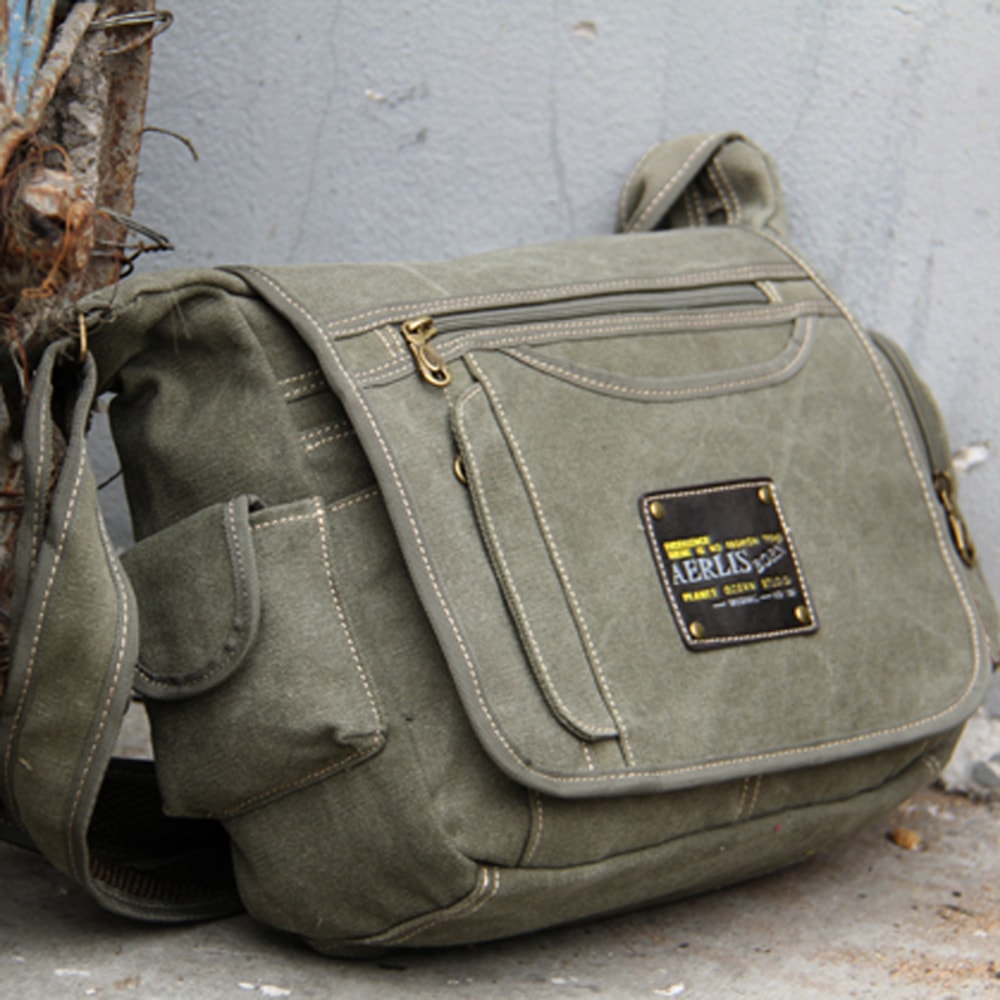 Vintage Canvas Crossbody Messenger Bag For Men Travel Shoulder Satchel 5