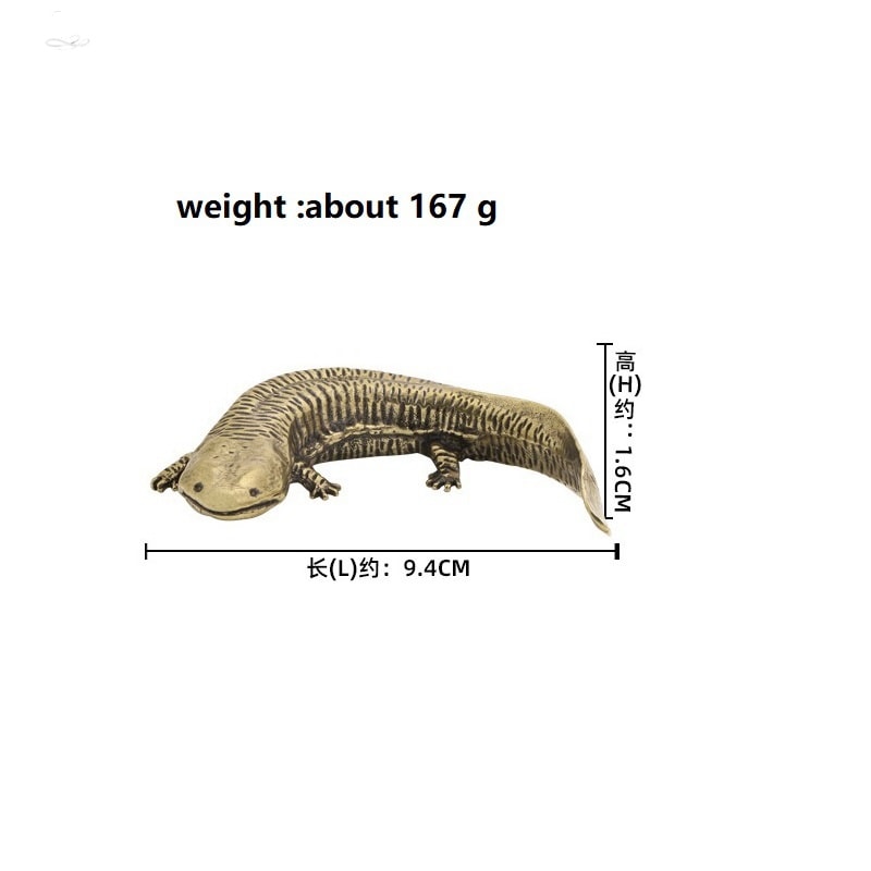 Solid Brass Giant Salamander Figurine Vintage Animal Desk Ornament 4