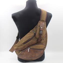 canvas men sling backpack crossbody travel chest bag with laptop compartment