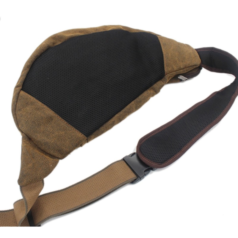 Canvas Men Sling Backpack Crossbody Travel Chest Bag with Laptop Compartment