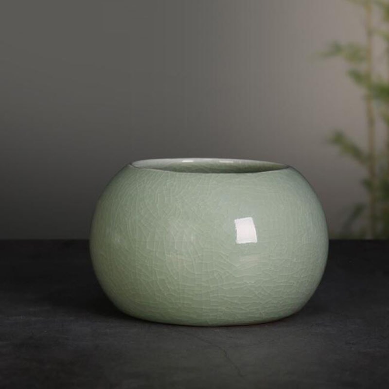 Chinese Ceramic Bonsai Pot With Drainage Hole Decorative Indoor Planter 4