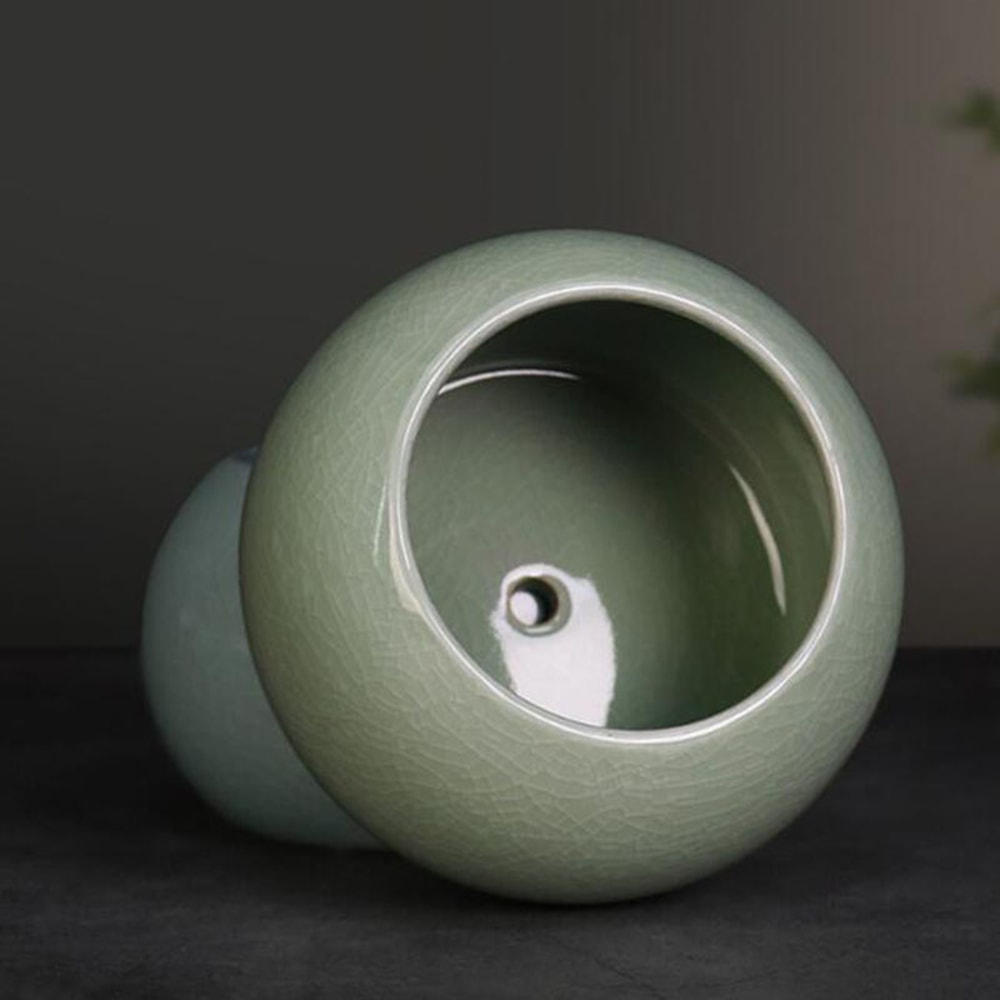 Chinese Ceramic Bonsai Pot With Drainage Hole Decorative Indoor Planter 5