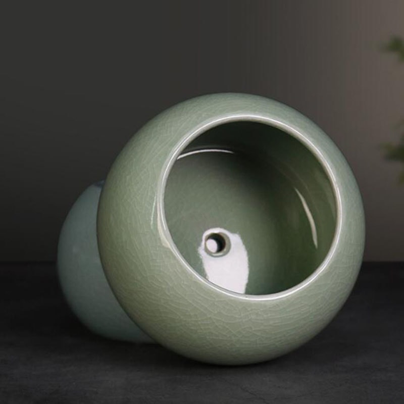 Chinese Ceramic Bonsai Pot With Drainage Hole Decorative Indoor Planter 5