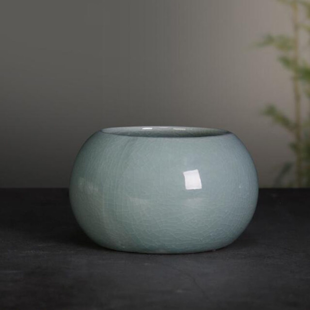 Chinese Ceramic Bonsai Pot With Drainage Hole Decorative Indoor Planter 8
