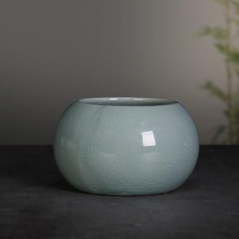Chinese Ceramic Bonsai Pot With Drainage Hole Decorative Indoor Planter 8