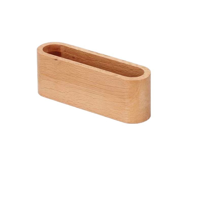 Premium Wooden Business Card Holder Desk Organizer Display Stand