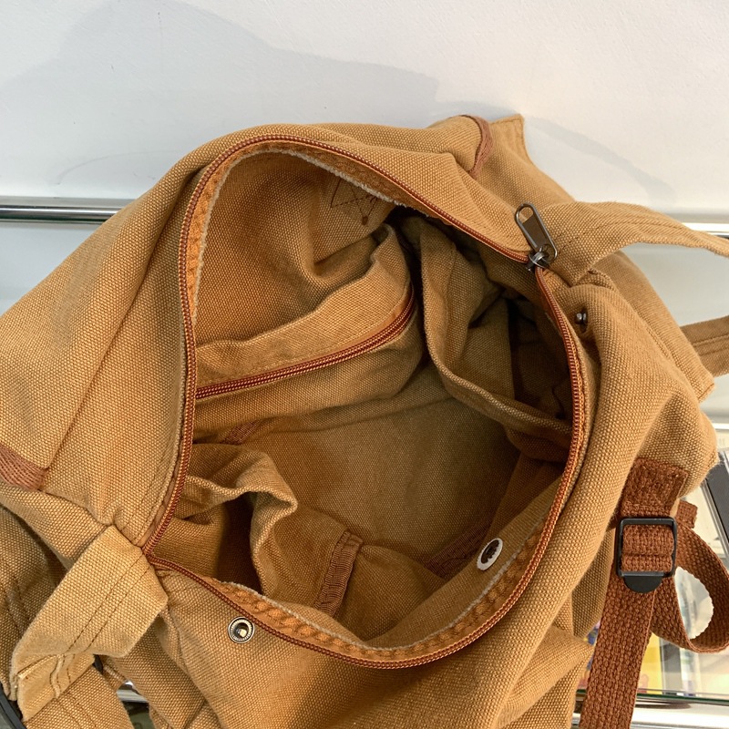 Canvas Messenger Bag Large Tote Multi Pocket Unisex Shoulder Bag 3