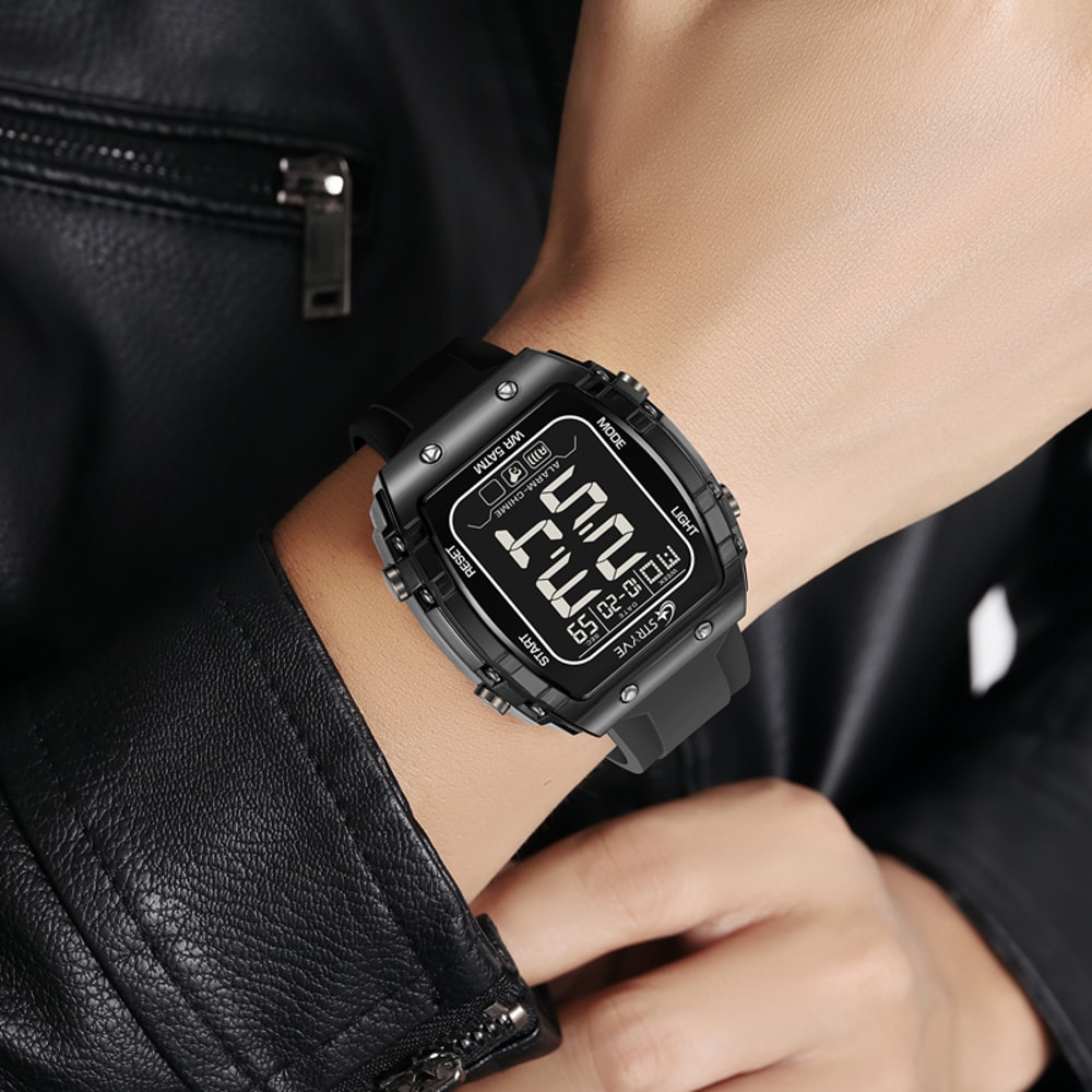 Mens Waterproof Digital Sports Watch With Chronograph Silicone Band 5