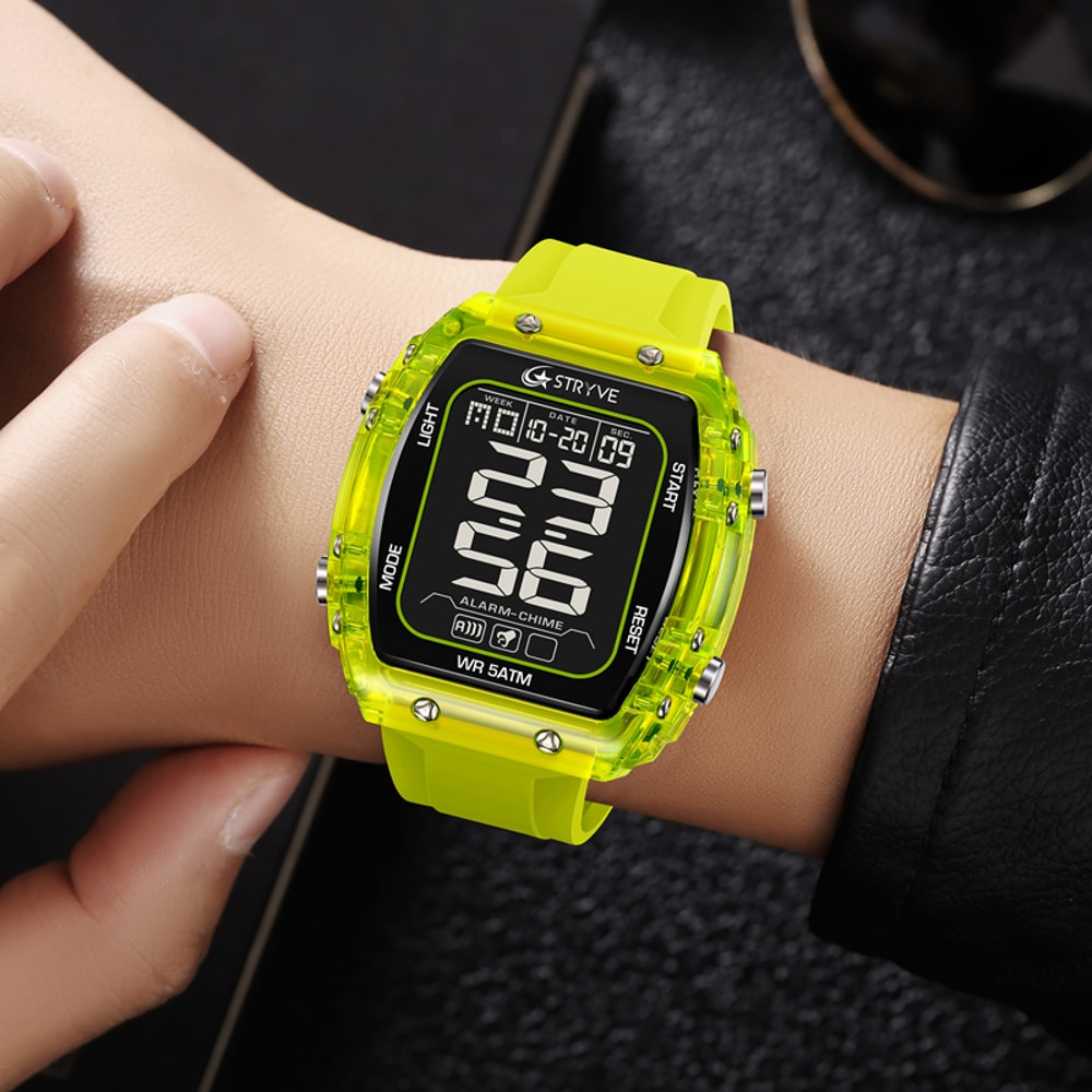 Mens Waterproof Digital Sports Watch With Chronograph Silicone Band 6