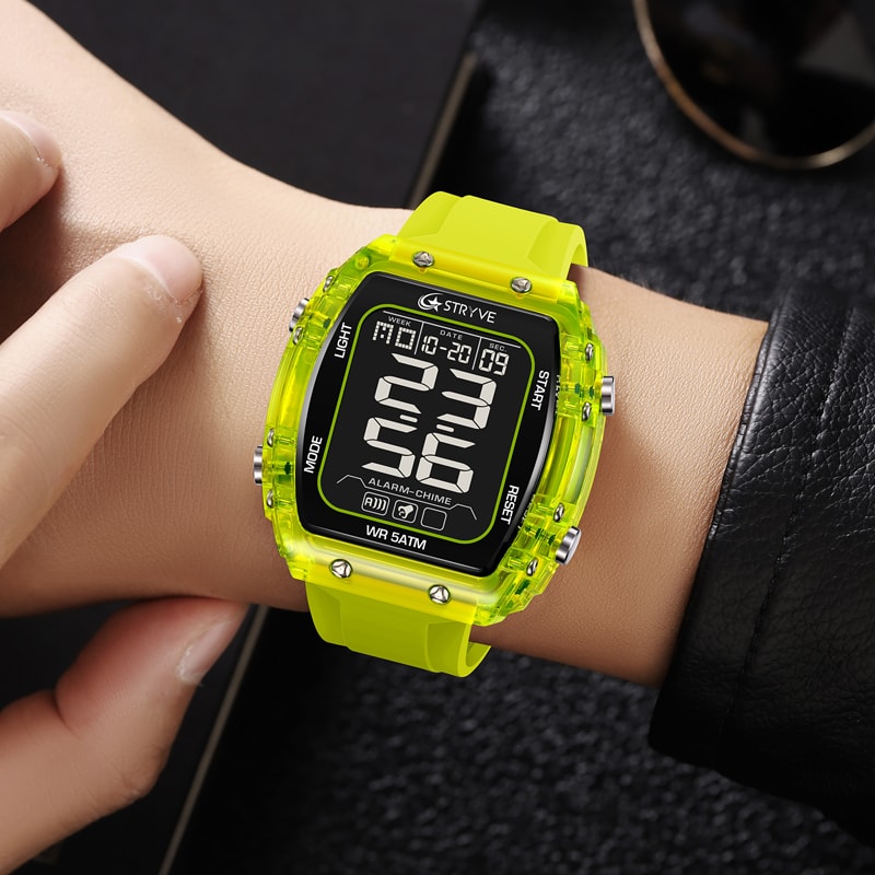 Mens Waterproof Digital Sports Watch With Chronograph Silicone Band 6