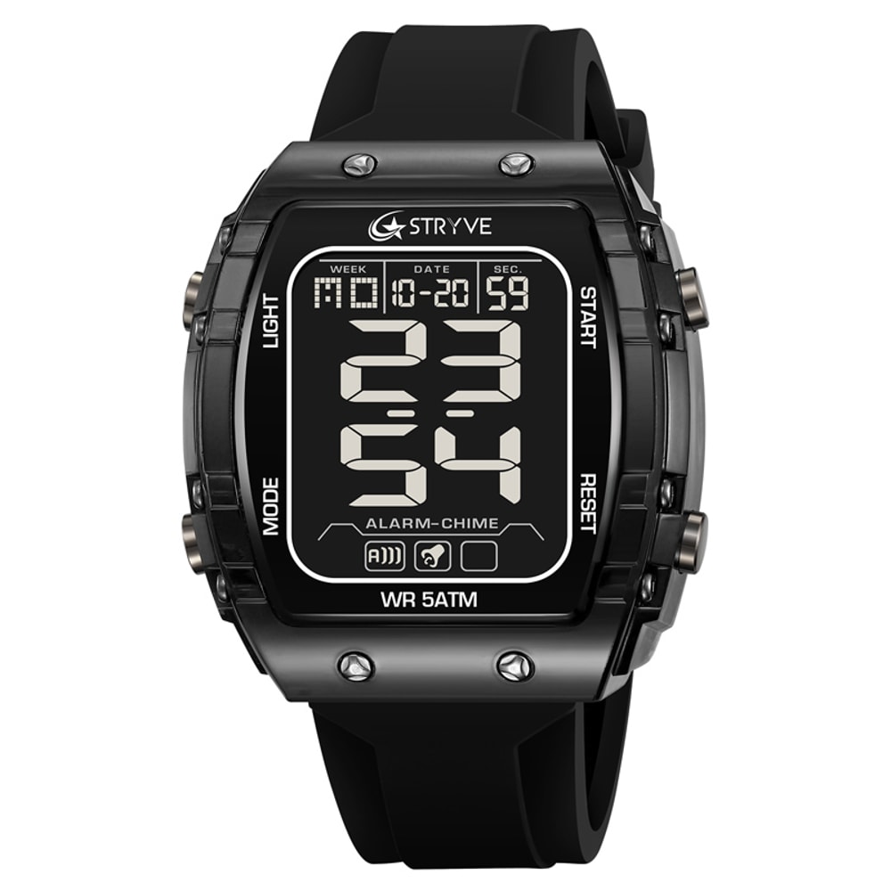 Mens Waterproof Digital Sports Watch With Chronograph Silicone Band 0
