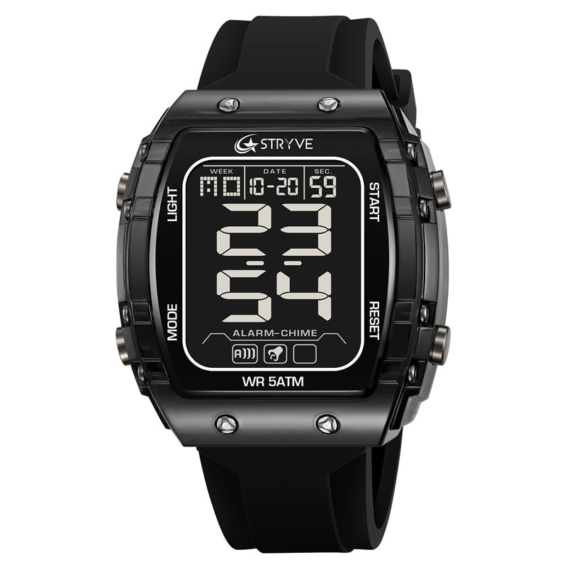 Mens Waterproof Digital Sports Watch With Chronograph Silicone Band 0
