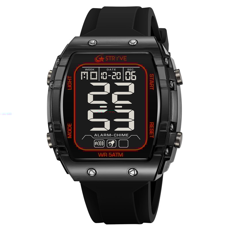 Mens Waterproof Digital Sports Watch With Chronograph Silicone Band 7