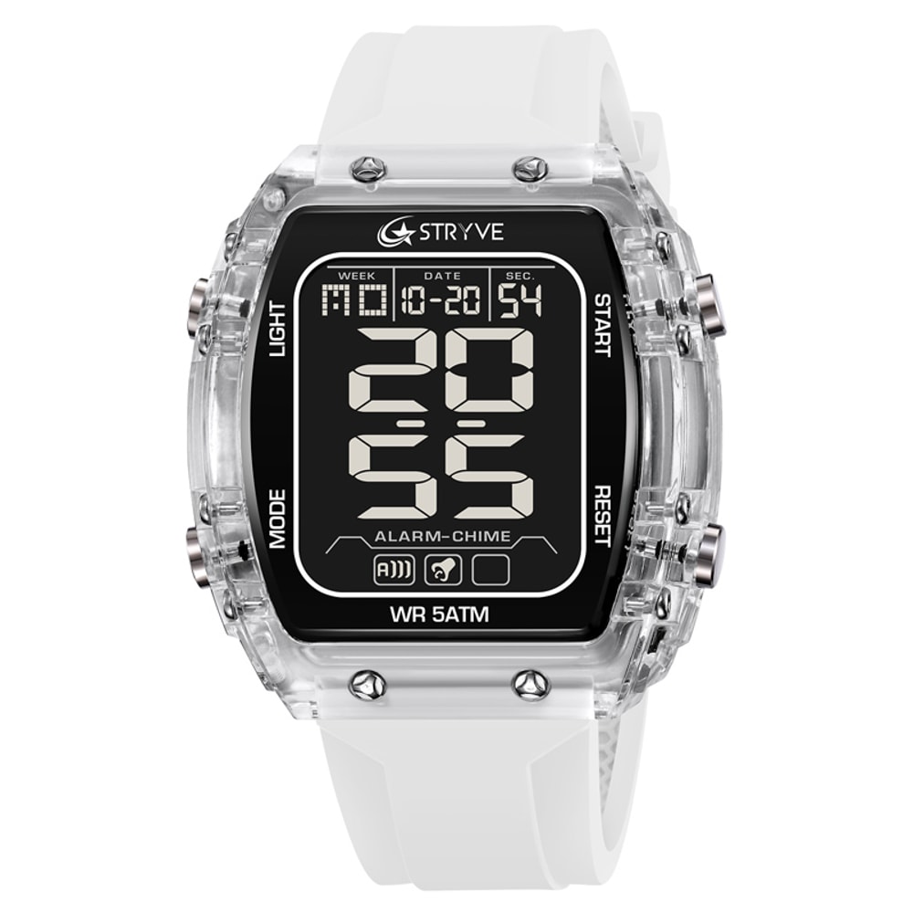 Mens Waterproof Digital Sports Watch With Chronograph Silicone Band 8