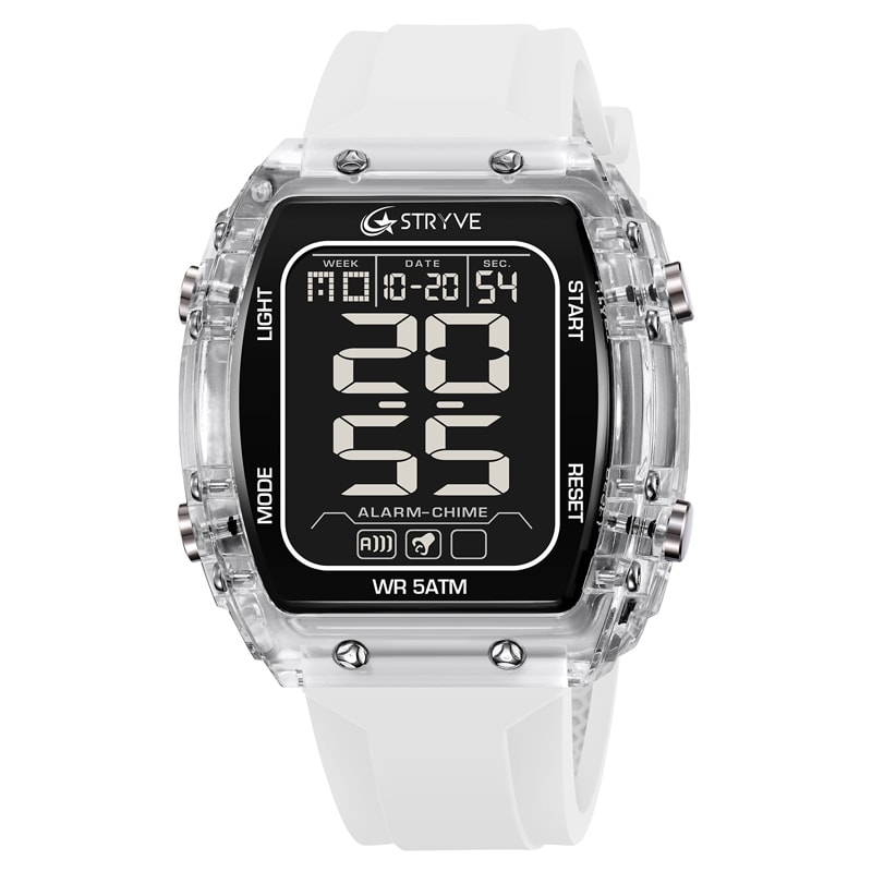 Mens Waterproof Digital Sports Watch With Chronograph Silicone Band 8