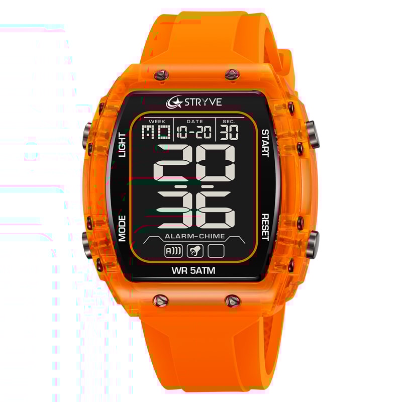 Mens Waterproof Digital Sports Watch With Chronograph Silicone Band 10