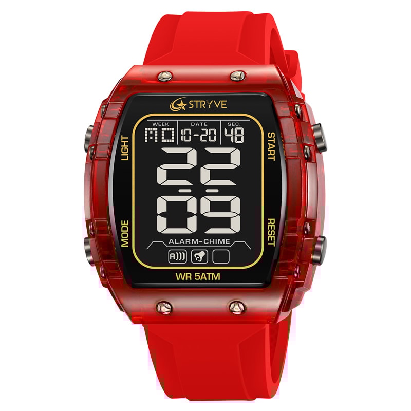 Mens Waterproof Digital Sports Watch With Chronograph Silicone Band 12